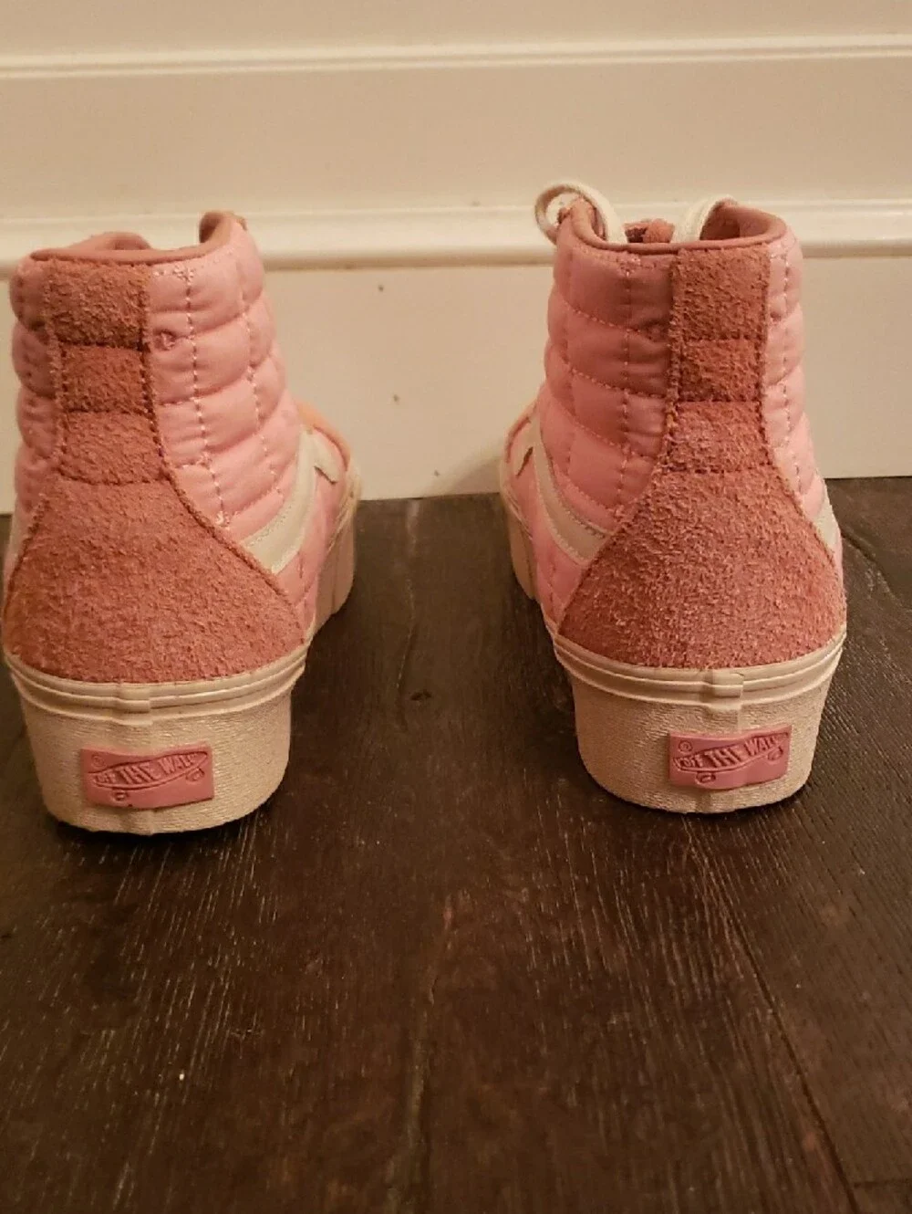 Vans Quilted Pink High-Top Platform Sneakers